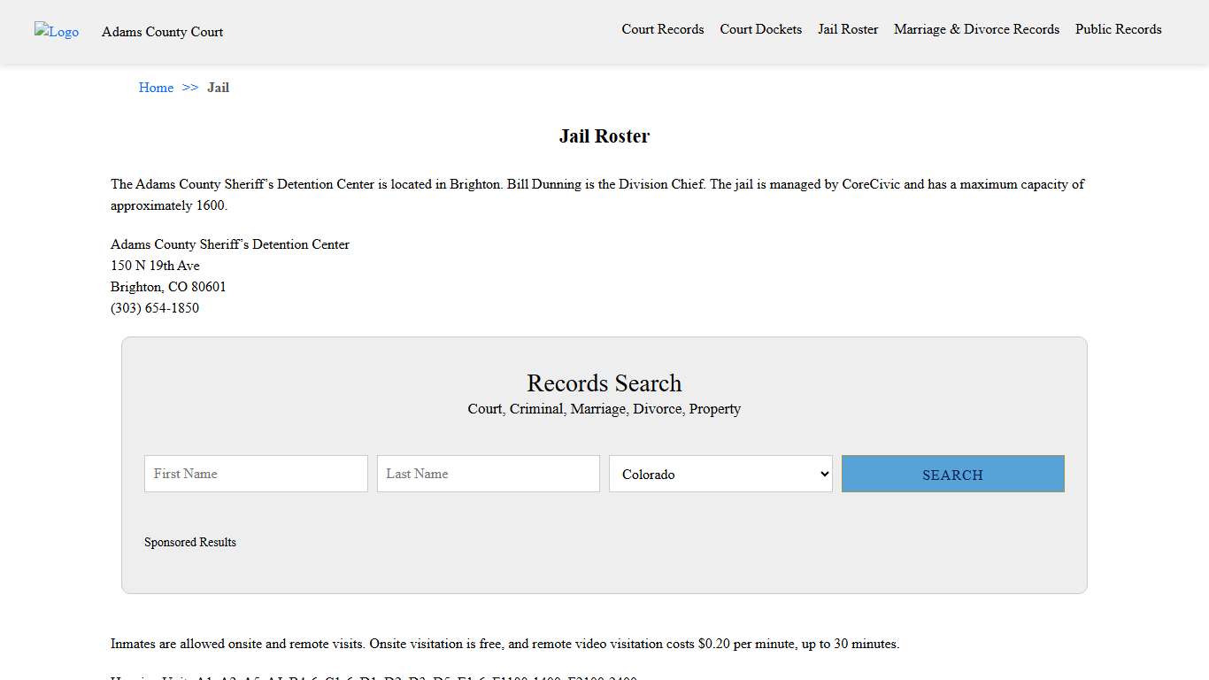 Jail Roster Adams County Court